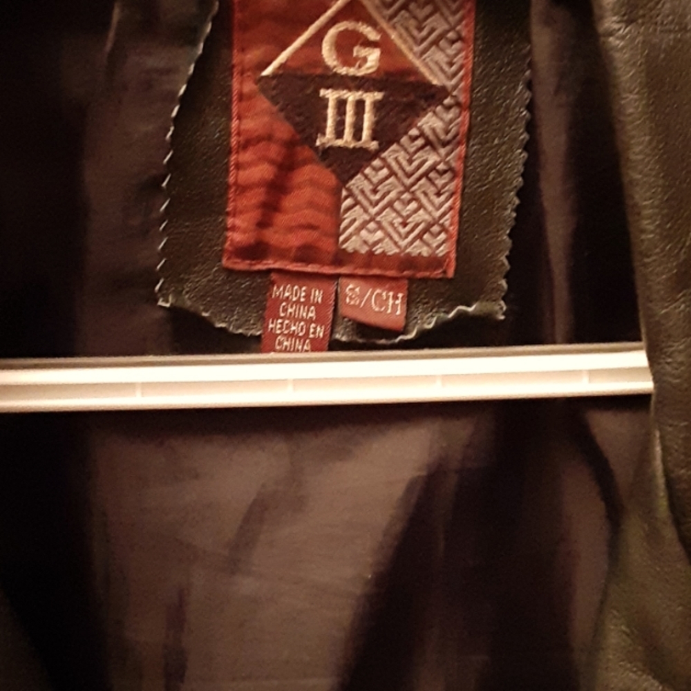 Women's Giii leather coat, black.